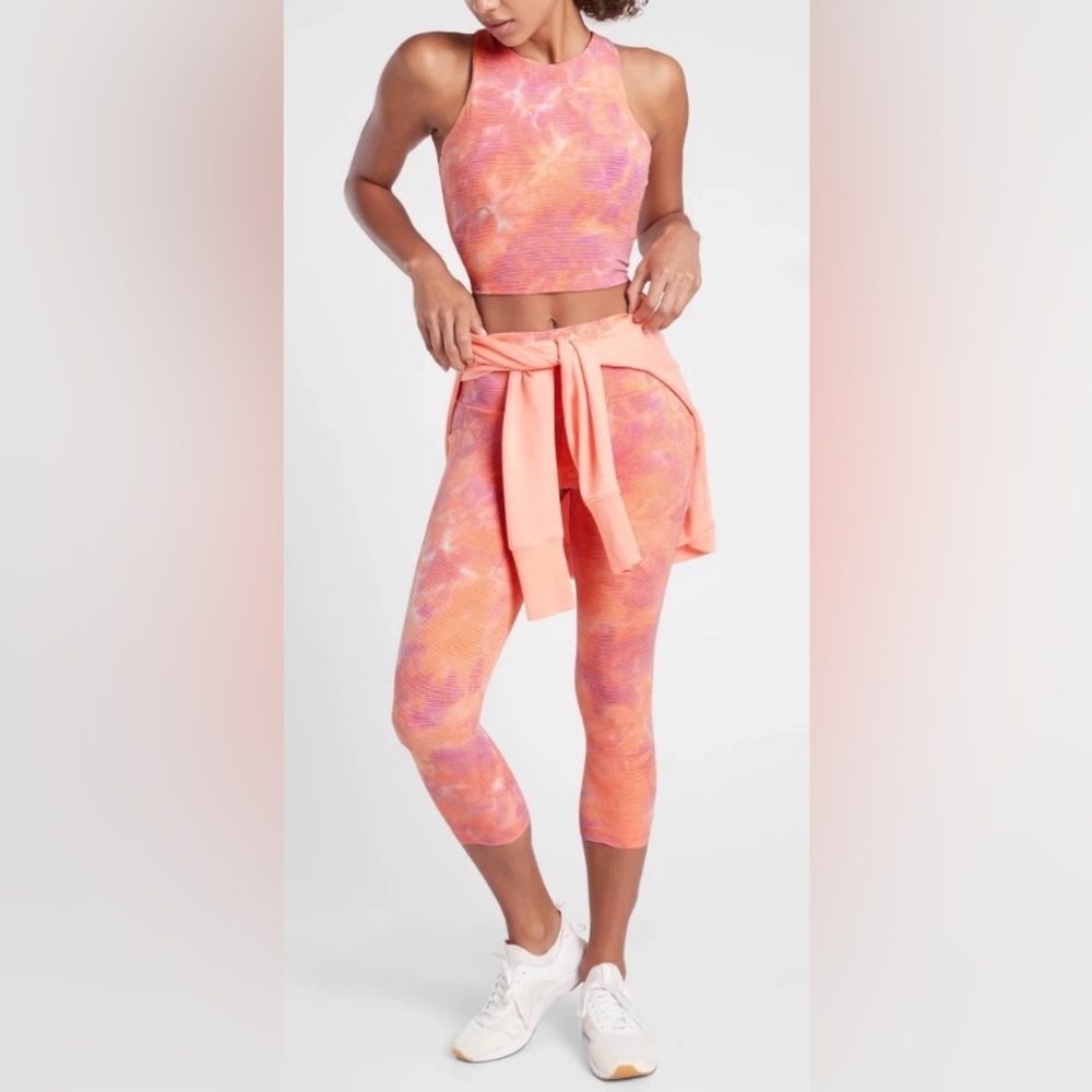 Athleta Salutation Stash Pockets Capris Leggings … - image 1